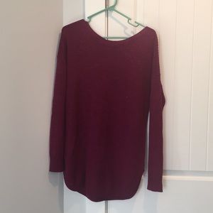A tunic length sweater.